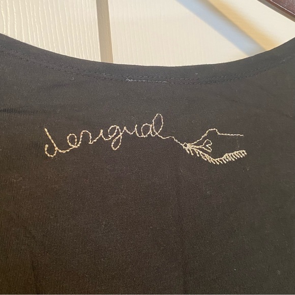 DESIGUAL Silver Satin Cotton Abstract Dress with Sleeves. SizeXL. - Picture 12 of 16